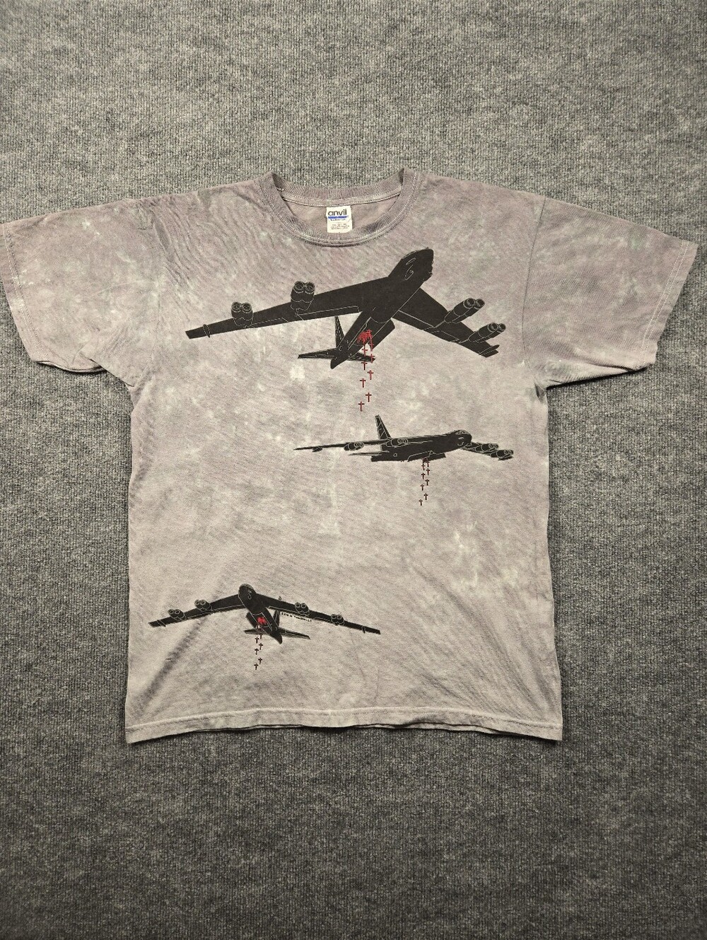 Roger Waters The Wall Live 2010 Tour Tee Gray Cloud Tie Dye Concert Shirt L